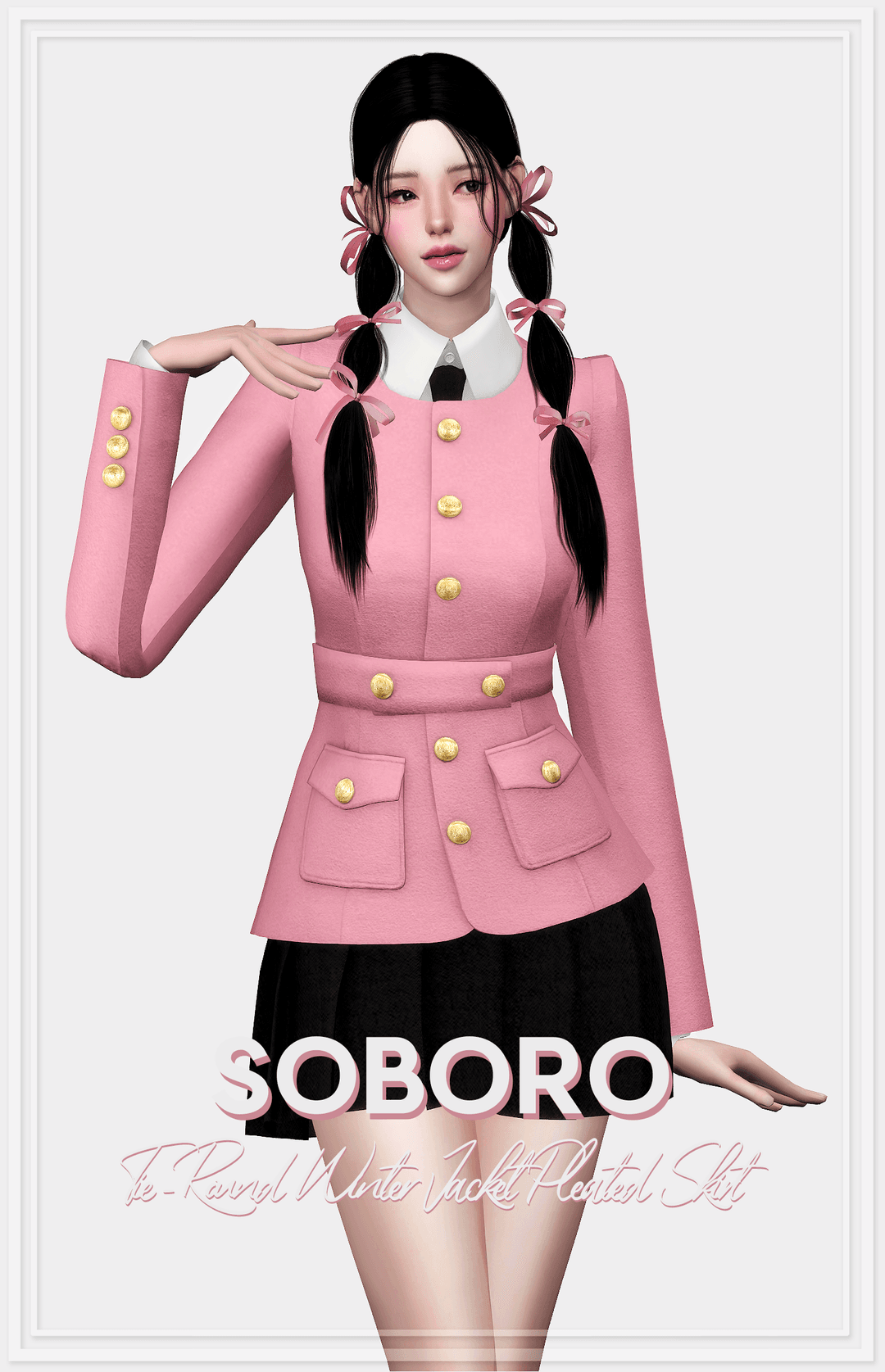 Галерея мода Комплект Winter Jacket Pleated Skirt #2